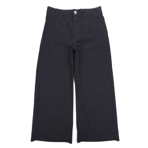 NEW Anthropololgie Maeve Colette Magic Fabric Crop Wide-Leg Pants French Girl 32 - Picture 1 of 8